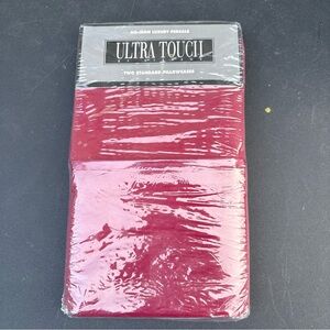 NEW Ultra Touch by Stevens- Burgundy Red Two Standard Size Pillowcases